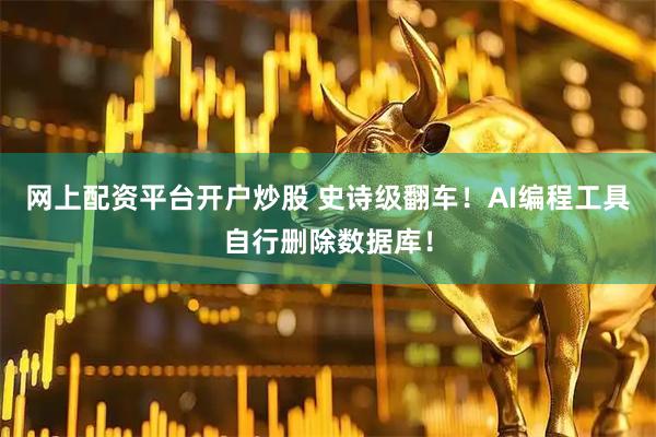 网上配资平台开户炒股 史诗级翻车！AI编程工具自行删除数据库！